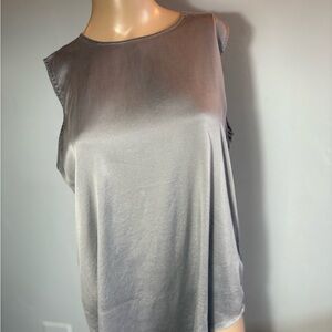 Eileen Fisher Gray Silk  Sleeveless Blouse Size Small